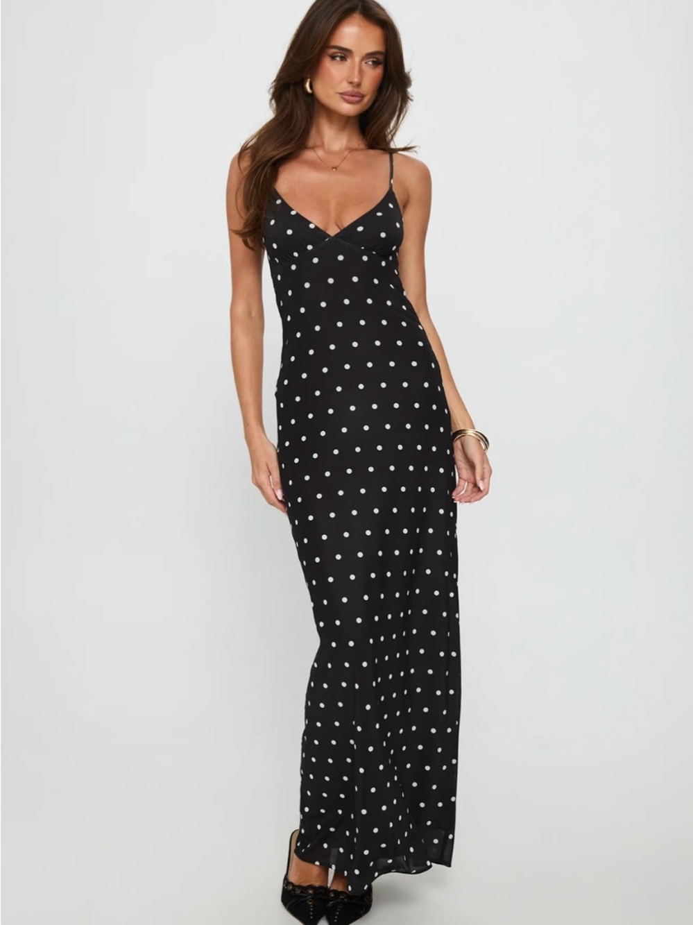 Princess Polly Navy Lace-Trim Slip Dress